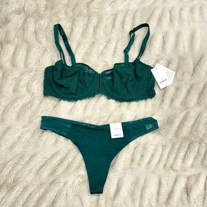Auden Emerald Lace Bra Set